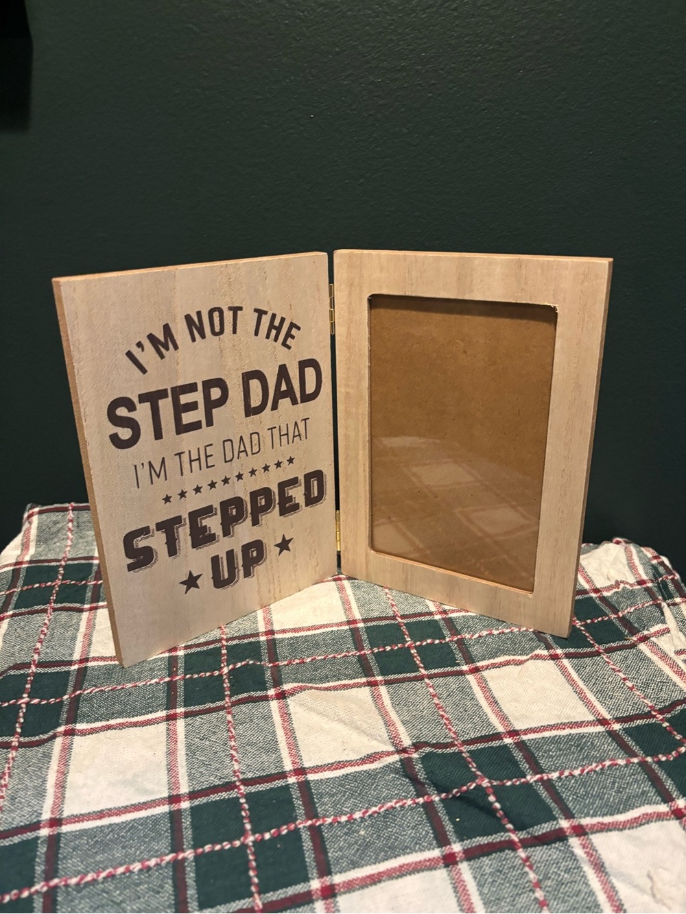 "I'm Not The Step Dad" Fathers Day Gift Wood Picture Frame - Natural Wood 4x6